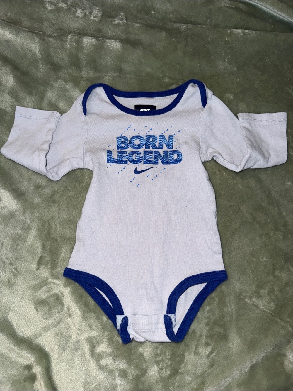 9-12m Nike Baby 'Born Legend' White & Royal Blue One-Piece